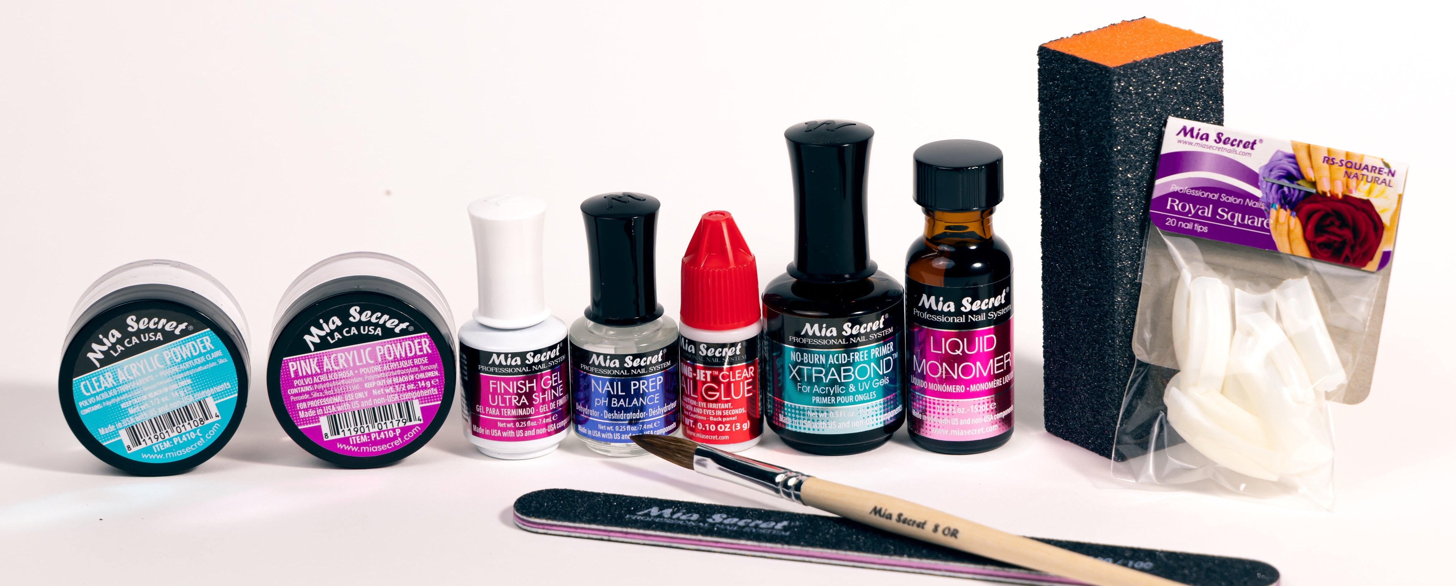 Clear & Pink Acrylic Powder Kit