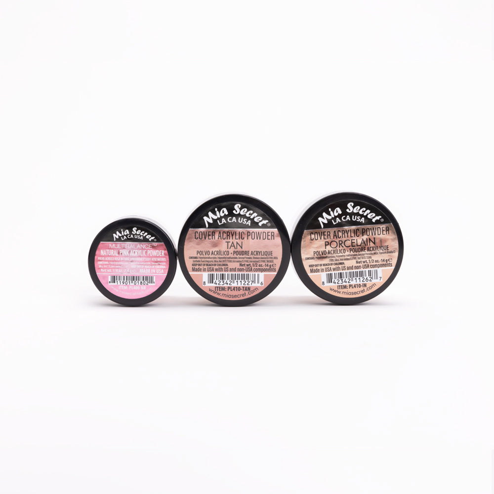 Mia Selects (Cover Porcelain 1/2 oz., Cover Tan 1/2 oz., Multibalance Natural Pink 1/4 oz.)