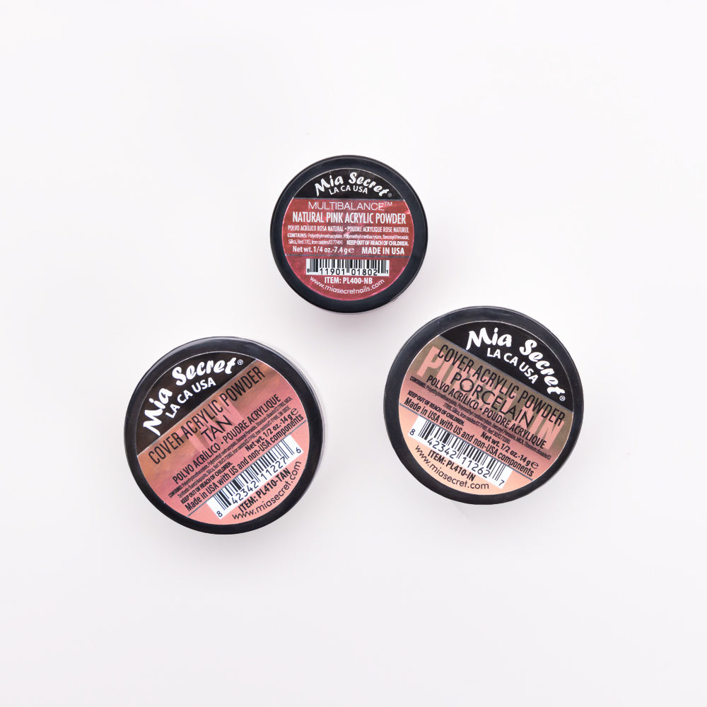 Mia Selects (Cover Porcelain 1/2 oz., Cover Tan 1/2 oz., Multibalance Natural Pink 1/4 oz.)