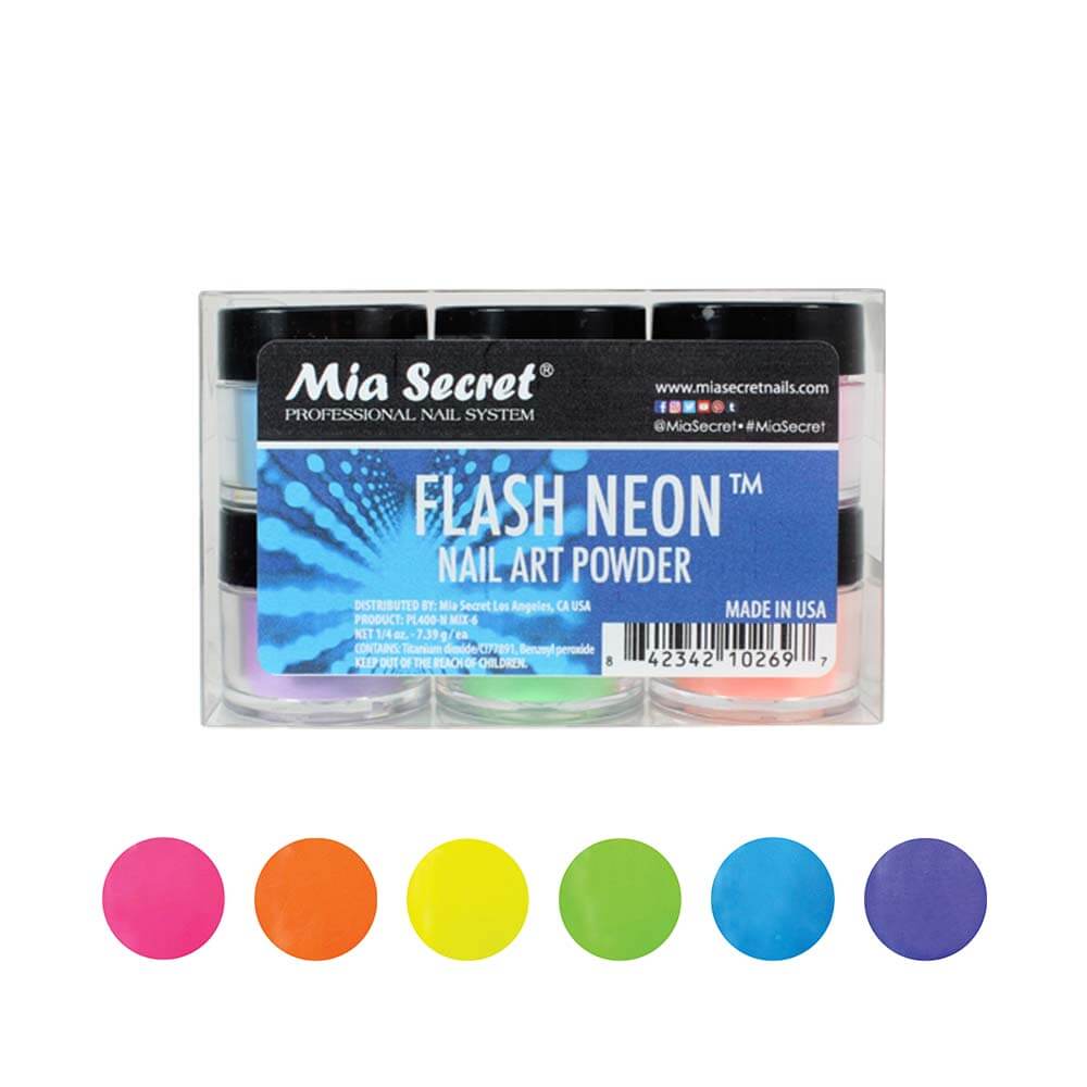 Flash Neon Nail Art Powder Collection (6PC)