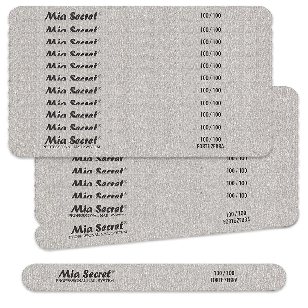 Forte Zebra Straight Nail File 100/100 Pink Center 50 Pack