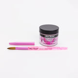 Mia Selects (Pink STAR Acrylic Powder 2 oz., Kolinsky Nail Brush 10 OR)