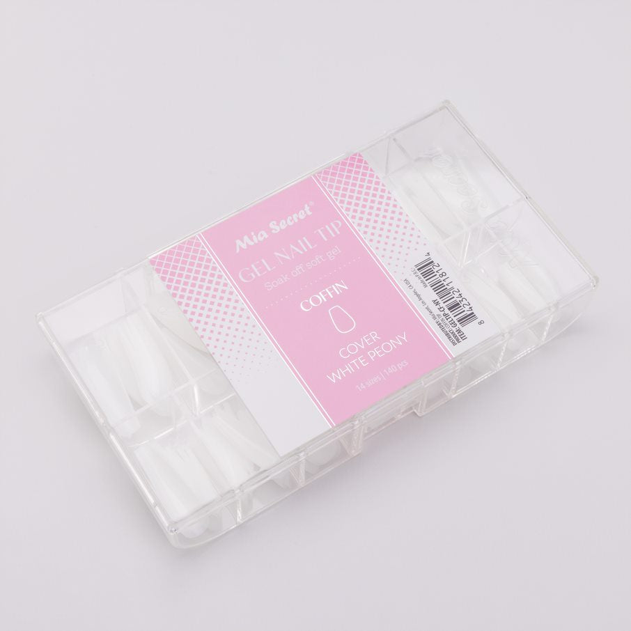 Soak off Soft Gel Nail Tip Cover White Peony