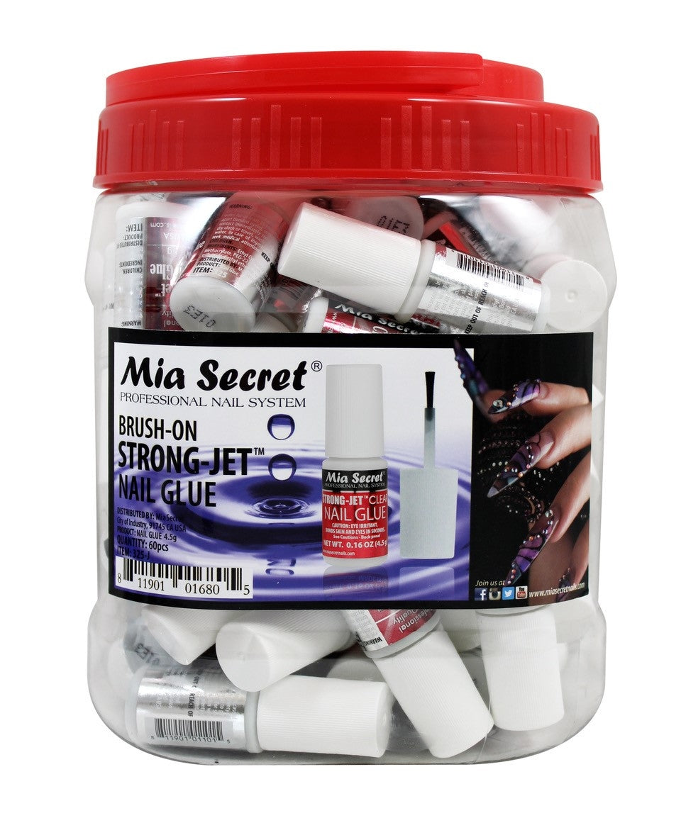 Mia Secret Gel Resin Activator Spray 1oz +Strong-Jet Glue 14g +Brush on Glue  14g