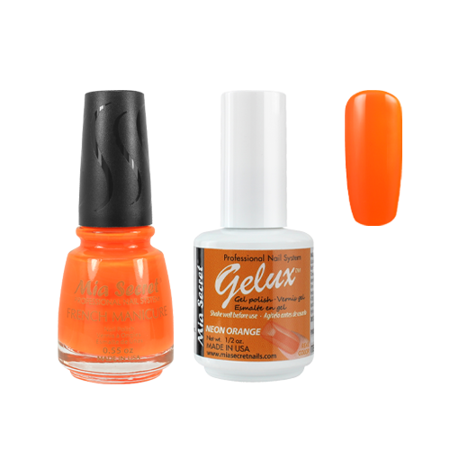 The Match (Gelux and French Manicure Combo) Neon Orange