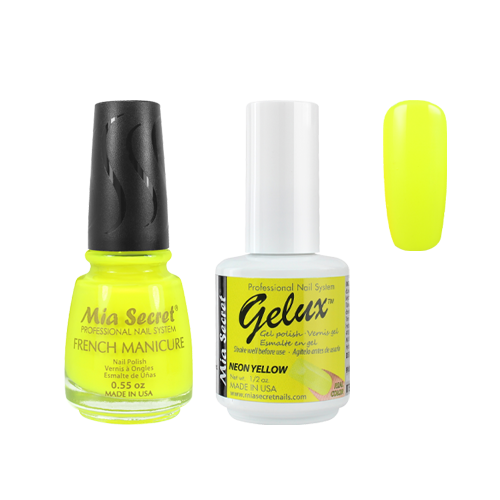 The Match (Gelux and French Manicure Combo) Neon Yellow