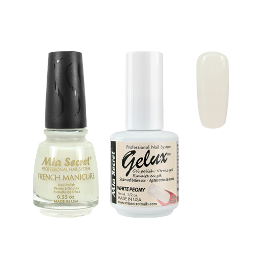 The Match (Gelux and French Manicure Combo) White Peony