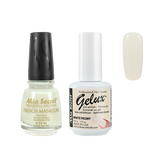 The Match (Gelux and French Manicure Combo) White Peony