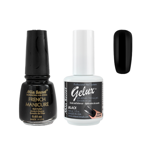 The Match (Gelux and French Manicure Combo) Black