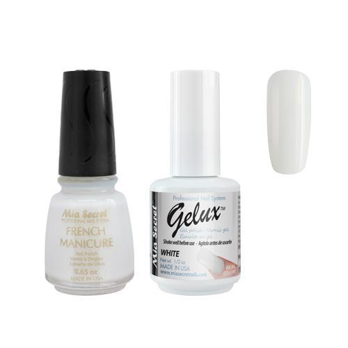 The Match (Gelux and French Manicure Combo) White