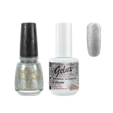 The Match (Gelux and French Manicure Combo) Silver Stars