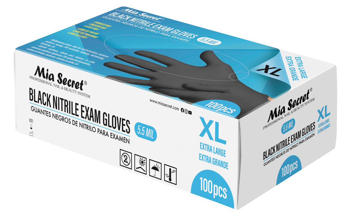 Black Nitrile Exam Gloves (5.5 MIL) 100 pc box