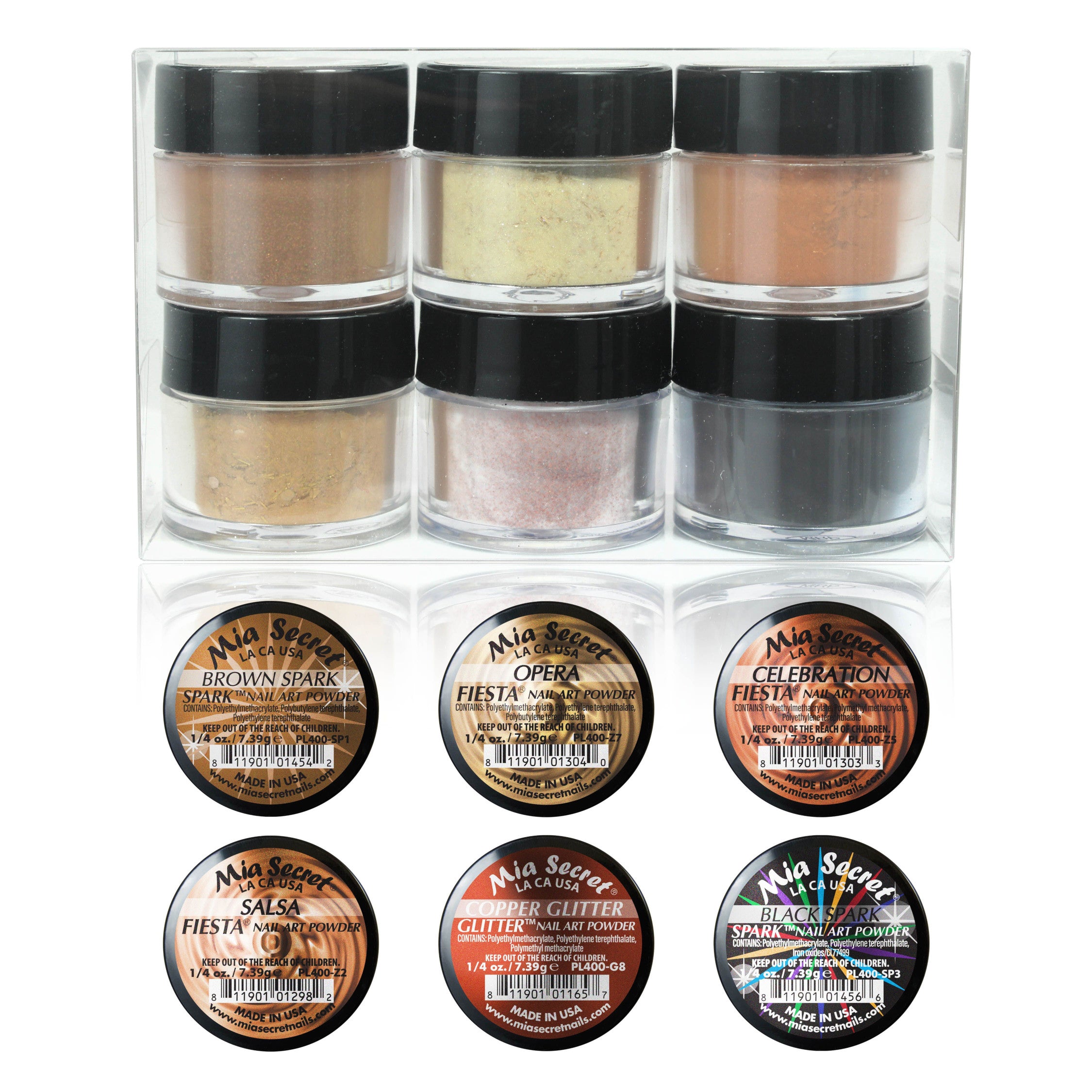 Mia Secret Professional Spark Collection Acrylic Powder 1/4 oz (Pick Your  Color) (Black Spark)