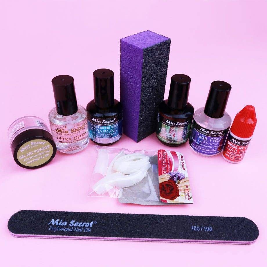 Mia Secret Acrylic Nail Kit/Set for Beginners - Nails Kit with Pink Acrylic Powder and Clear Acrylic Powder with Everything - Starter Kit de Uñas